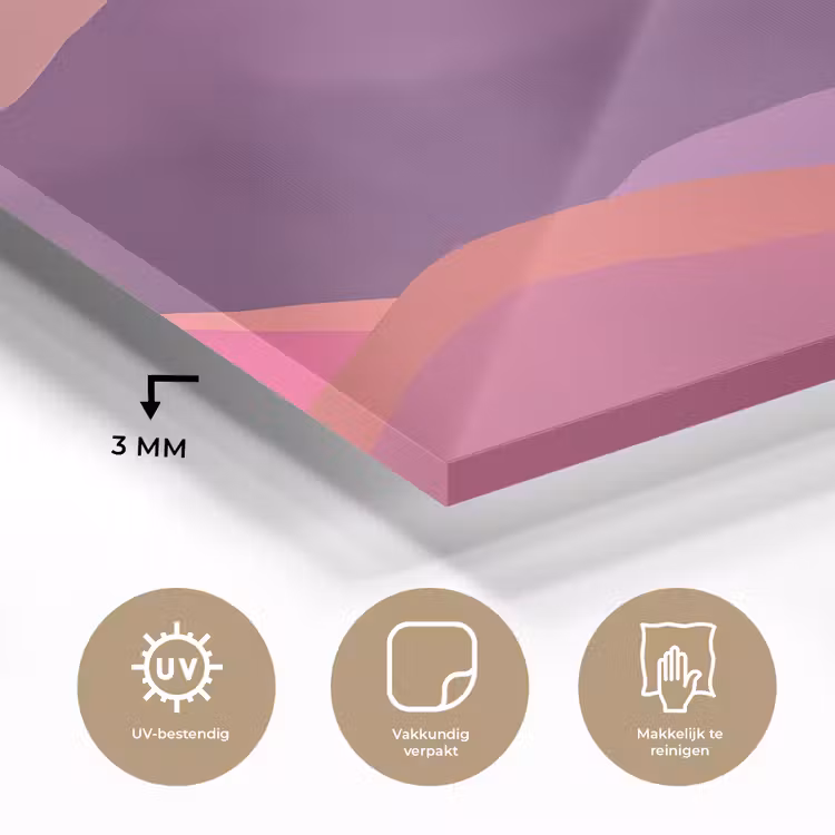 Zon - Heuvels - Paars - Abstract plexiglas 5mm klein -sfeer2
