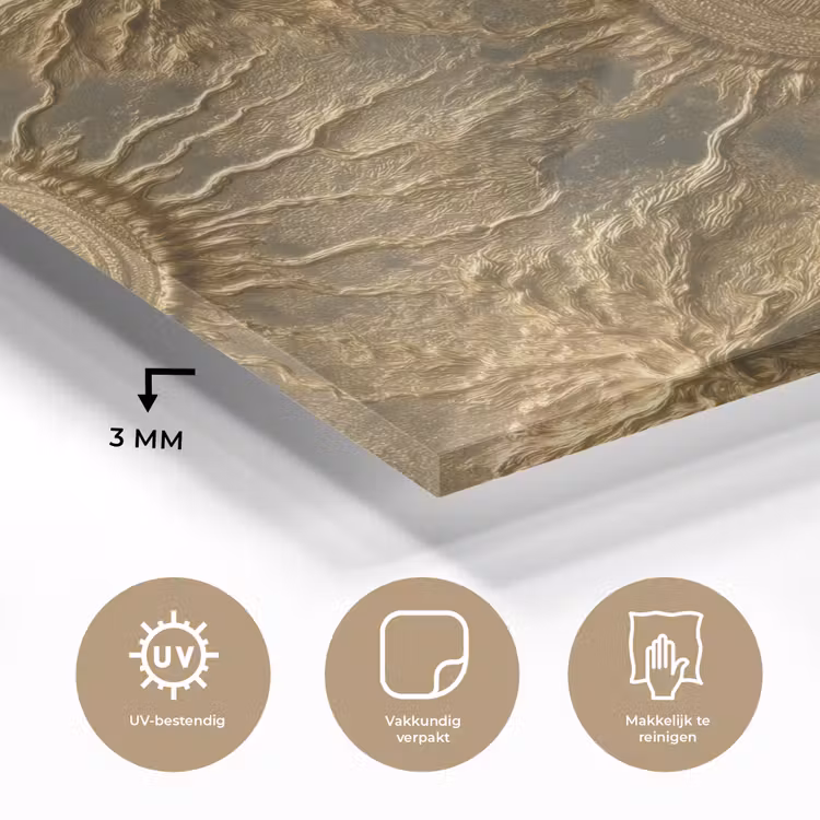 Zon - Reliëf - Antiek - Goud plexiglas 5mm klein 11 -sfeer2