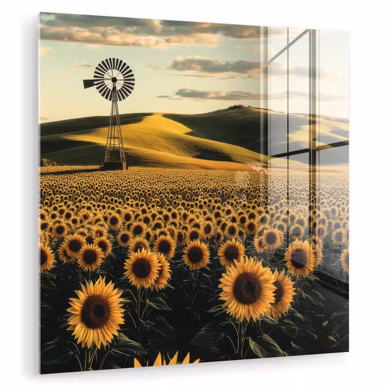 Zonnebloem - Veld - Windmolen plexiglas 5mm klein -zzzproduct_nieuw