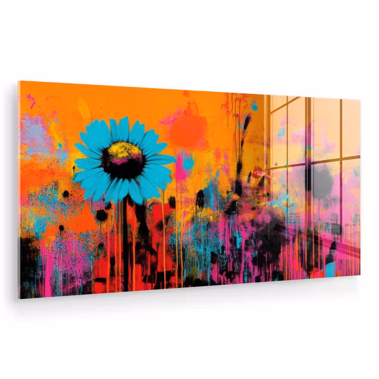 Zonnebloemen - Abstract - Oranje plexiglas 5mm klein -zzzproduct_nieuw