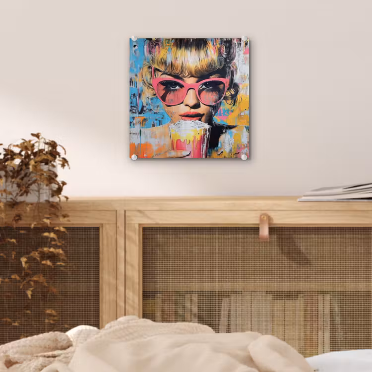 Zonnebril - Vrouw - Kleurrijk - Verfspetters plexiglas 5mm klein -sfeer4