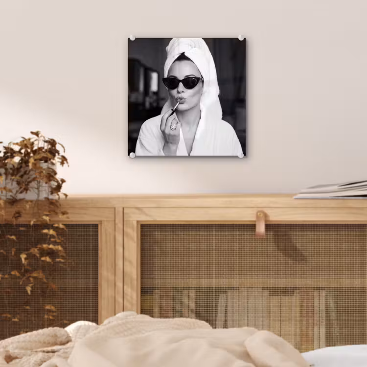 Zonnebril - Vrouw - Zwart - Wit plexiglas 5mm klein -sfeer4