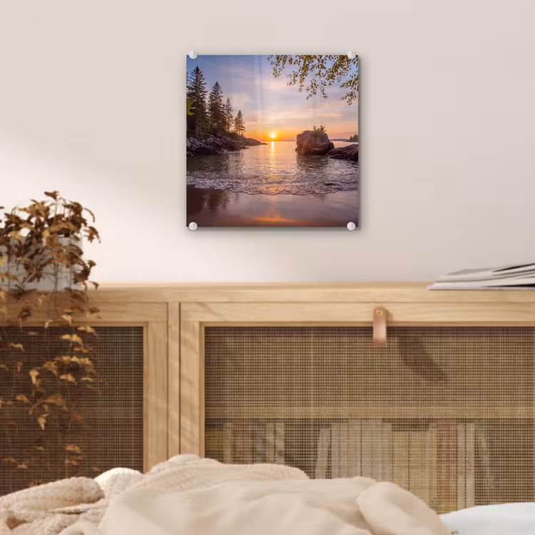 Zonsondergang - Kust - Water - Natuur - Oranje plexiglas 5mm klein -sfeer4