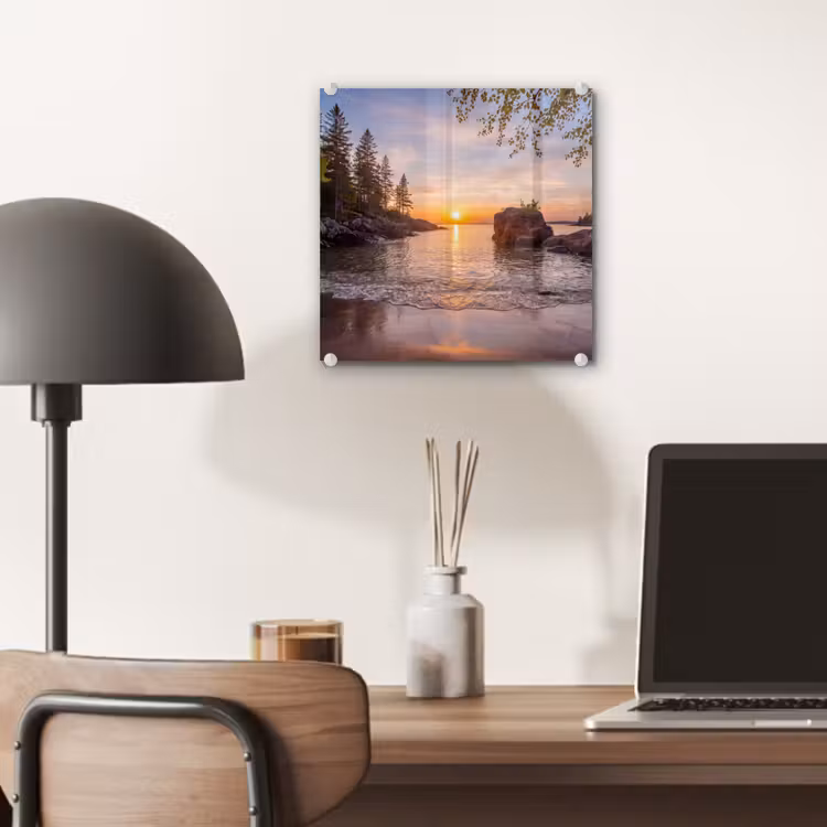 Zonsondergang - Kust - Water - Natuur - Oranje plexiglas 5mm klein -sfeer6