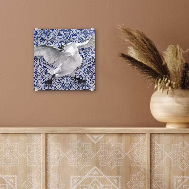 Zwaan - Kunst - Delfts blauw - Schilderij - Oude meesters plexiglas 5mm klein -sfeer5