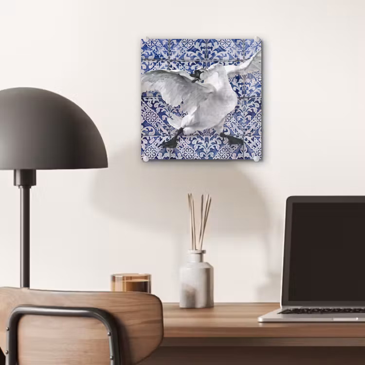 Zwaan - Kunst - Delfts blauw - Schilderij - Oude meesters plexiglas 5mm klein -sfeer6