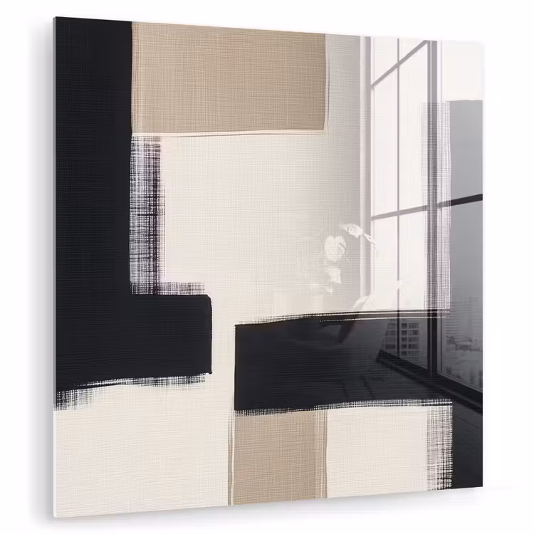 Zwart - Abstract - Japandi plexiglas 5mm klein -zzzproduct_nieuw