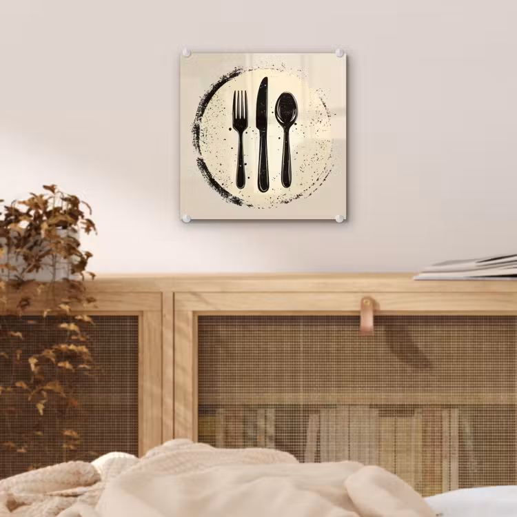 Zwart - Bestek - Rondje plexiglas 5mm klein -sfeer4