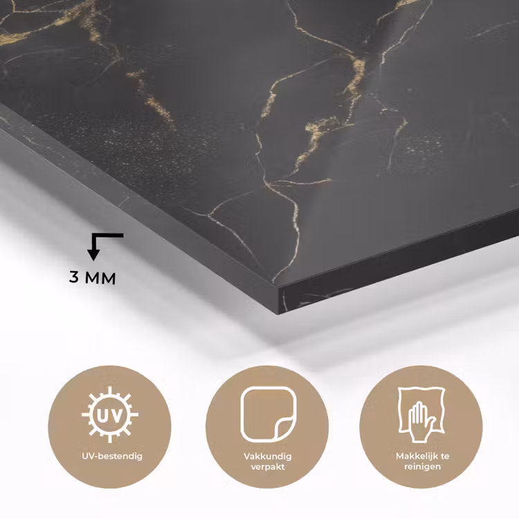 Zwart marmer - Gouden aders - Klassiek plexiglas 5mm klein -sfeer2