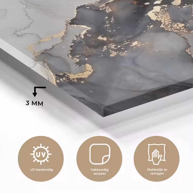 Zwart - Marmer - Luxe - Goud plexiglas 5mm klein -sfeer2