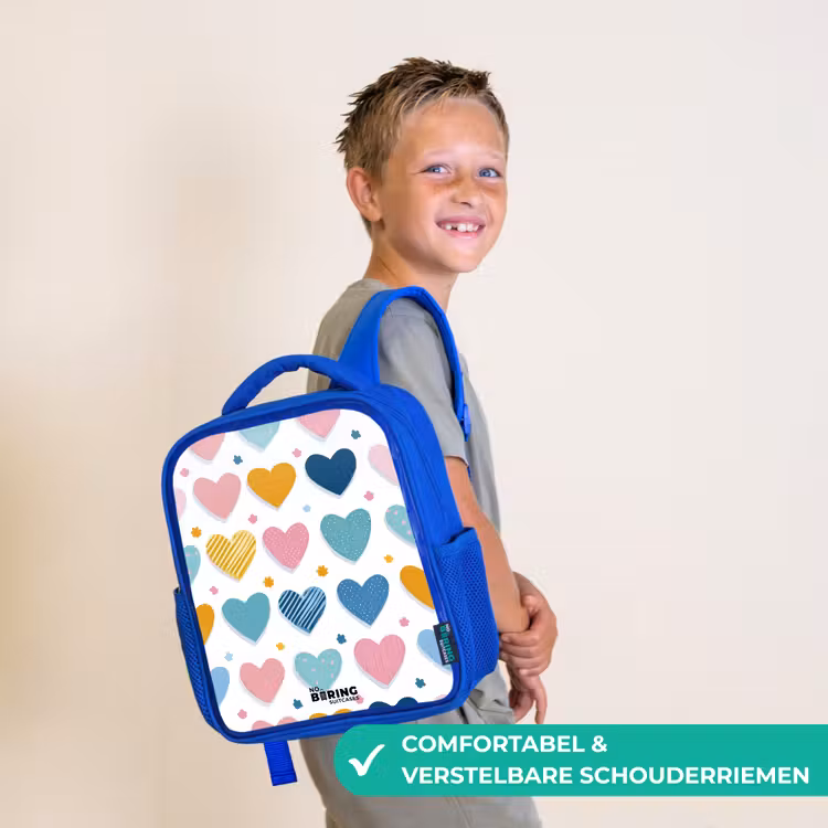 Hartenpatroon Kinderrugzak - Blauw middel -sfeer3_NL