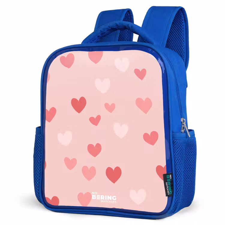 Hartjes Kinderrugzak - Blauw middel -schuin