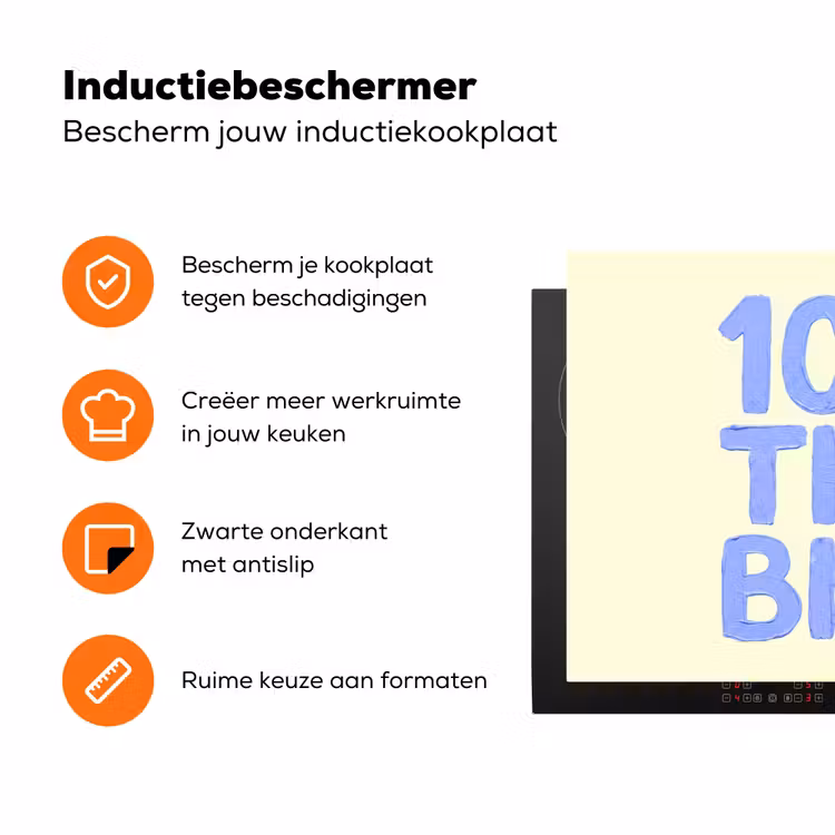 100% that bitch - Blauw - Wit Inductie beschermer vinyl 3mm klein -zzzzzzz-td-ups