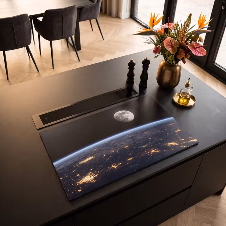 Inductiebeschermer - Aarde - Nacht - Ruimte - Aarde - Nacht - Ruimte Inductie beschermer vinyl 3mm klein