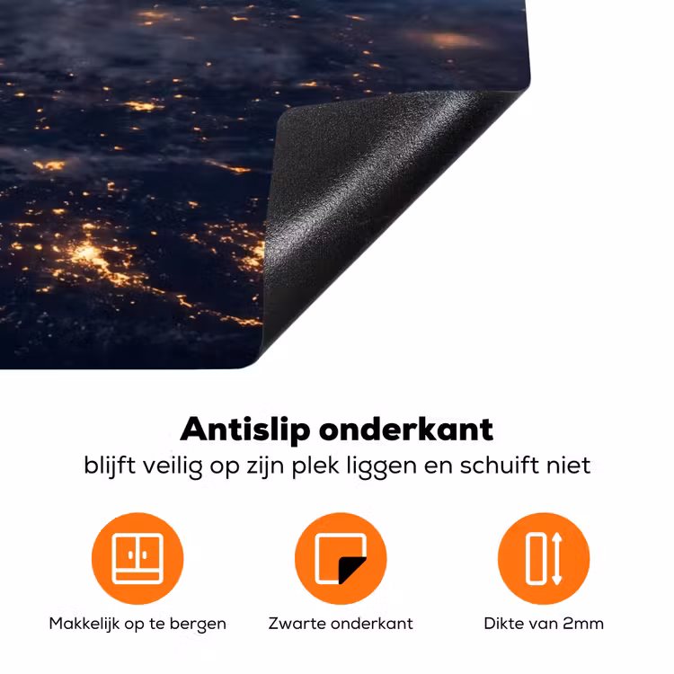 Inductiebeschermer - Aarde - Nacht - Ruimte - Aarde - Nacht - Ruimte Inductie beschermer vinyl 3mm klein