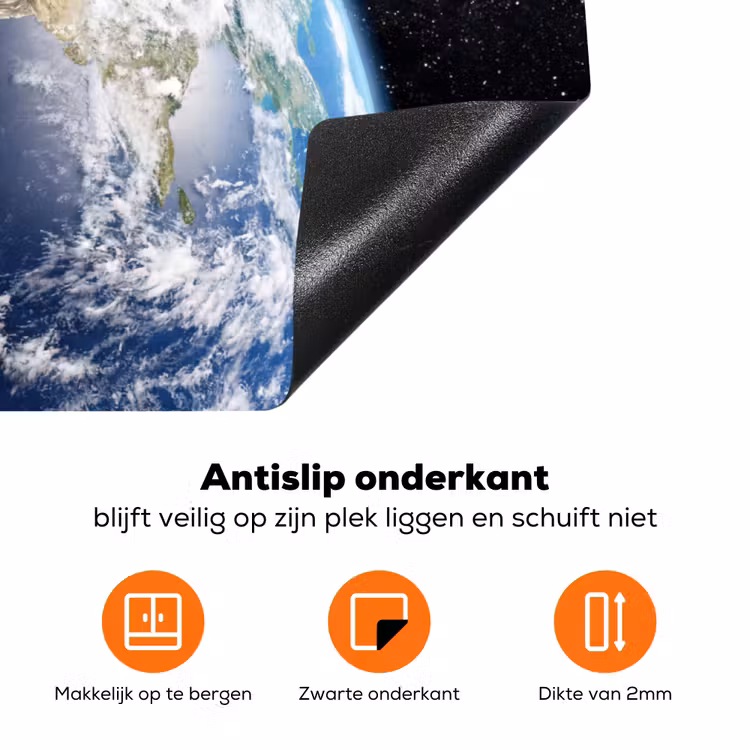 Aarde - Ruimte - Blauw - Groen Inductie beschermer vinyl 3mm klein -zzzzzzz-td-onderkant