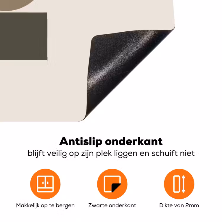 Aardetinten - Abstracte compositie - Eenvoudige vormen Inductie beschermer vinyl 3mm klein -zzzzzzz-td-onderkant