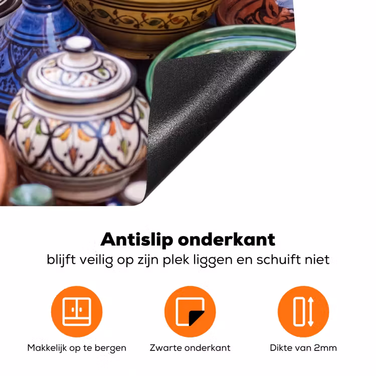 Inductiebeschermer - Aardewerk - Kleurrijk - Patroon - Aardewerk - Kleurrijk - Patroon Inductie beschermer vinyl 3mm klein