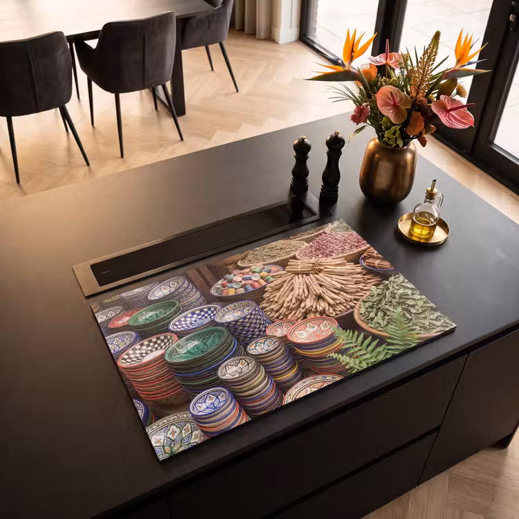Inductiebeschermer - Aardewerk - Oosters - Kleurrijk - Aardewerk - Oosters - Kleurrijk Inductie beschermer vinyl 3mm klein