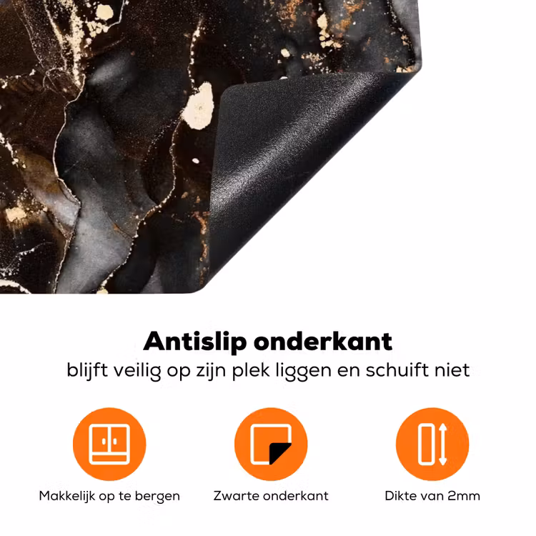 Aardse Marmeren Luxe Inductie beschermer vinyl 3mm klein -zzzzzzz-td-onderkant