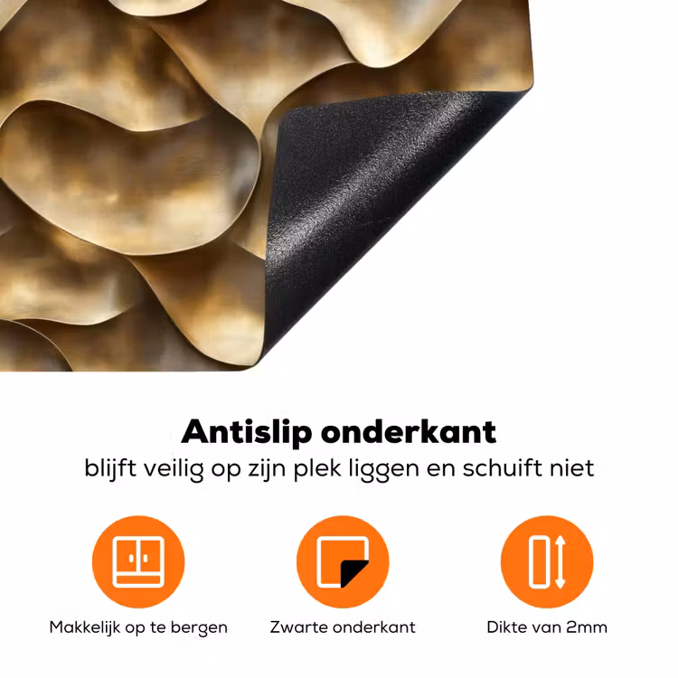 Abstract - Antiek - Goud Inductie beschermer vinyl 3mm klein 276 -zzzzzzz-td-onderkant