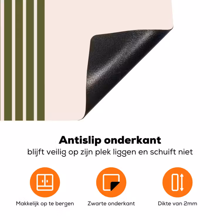 Abstract - Bogen - Modern - Groen - Kunst Inductie beschermer vinyl 3mm klein -zzzzzzz-td-onderkant