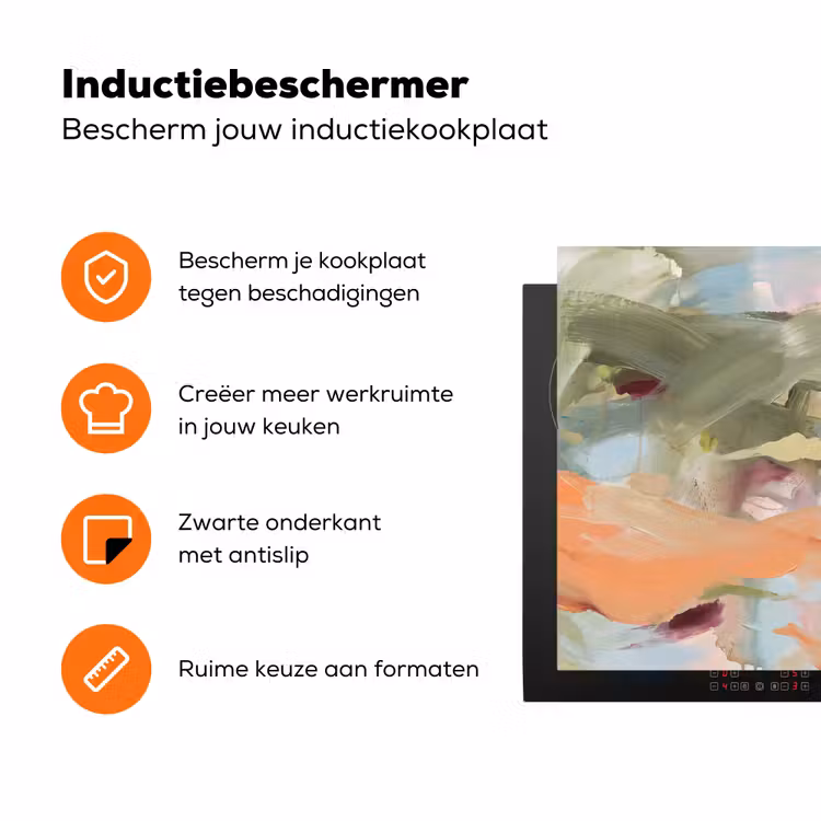 Abstract - Borstelstreken - Kunst - Modern - Pastel Inductie beschermer vinyl 3mm klein -zzzzzzz-td-ups