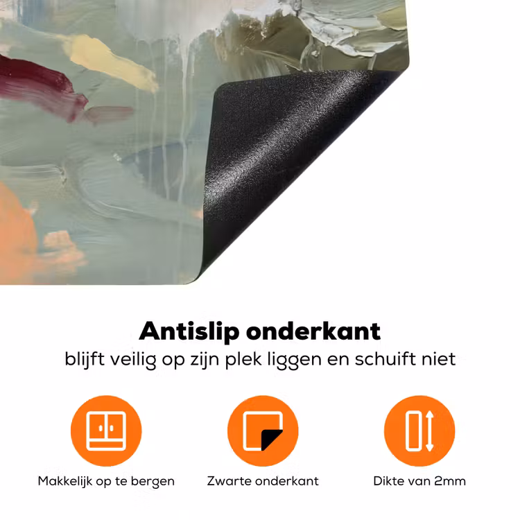 Abstract - Borstelstreken - Kunst - Modern - Pastel Inductie beschermer vinyl 3mm klein -zzzzzzz-td-onderkant