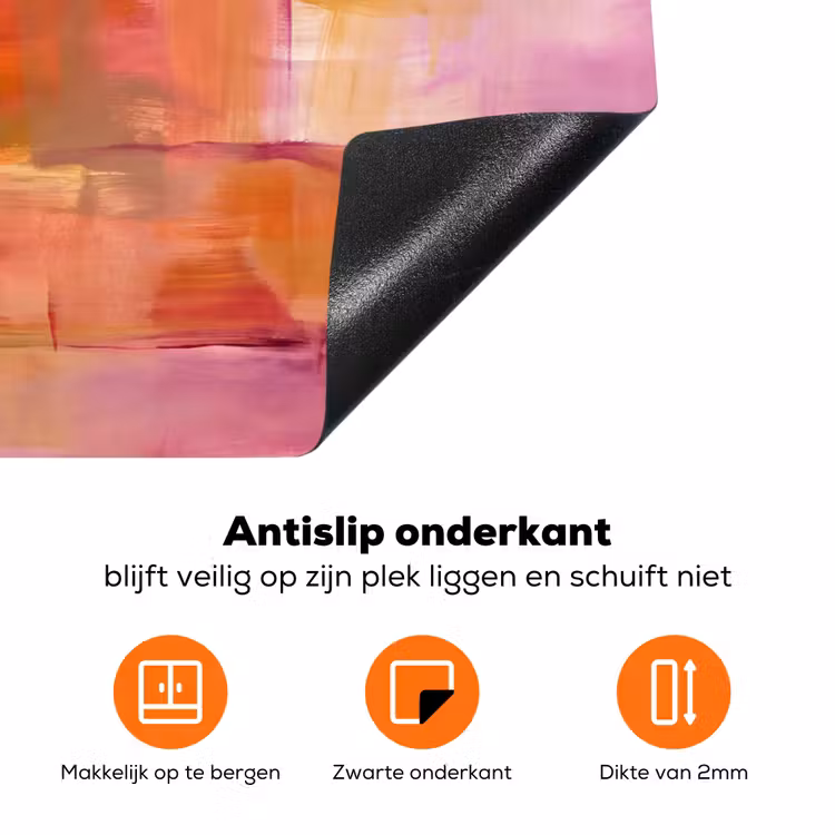 Abstract - Borstelstreken - Kunst - Paars - Goud Inductie beschermer vinyl 3mm klein -zzzzzzz-td-onderkant
