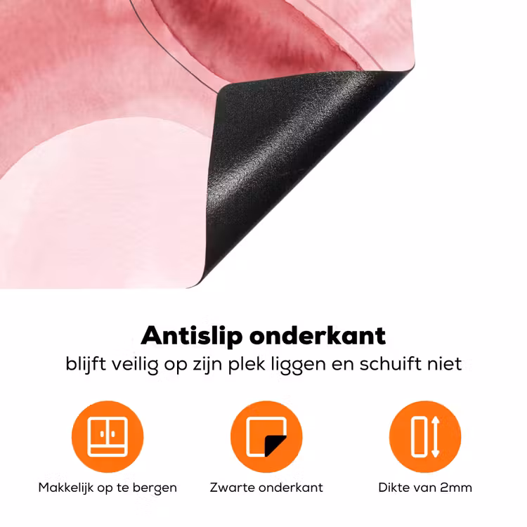 Abstract - Cirkels - Modern - Roze - Kunst Inductie beschermer vinyl 3mm klein -zzzzzzz-td-onderkant