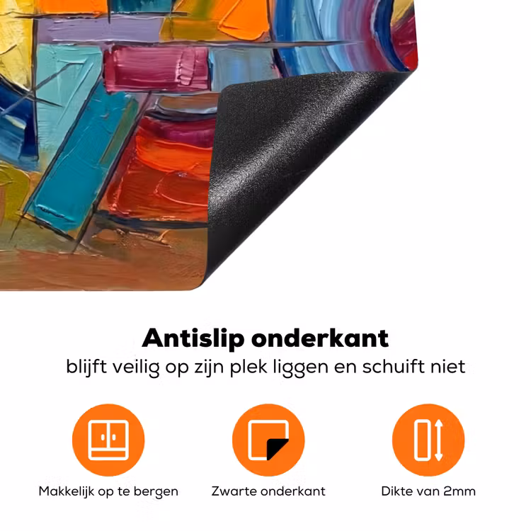 Abstract - Cirkels - Schilderij - Kleurrijk - Dynamisch Inductie beschermer vinyl 3mm klein -zzzzzzz-td-onderkant