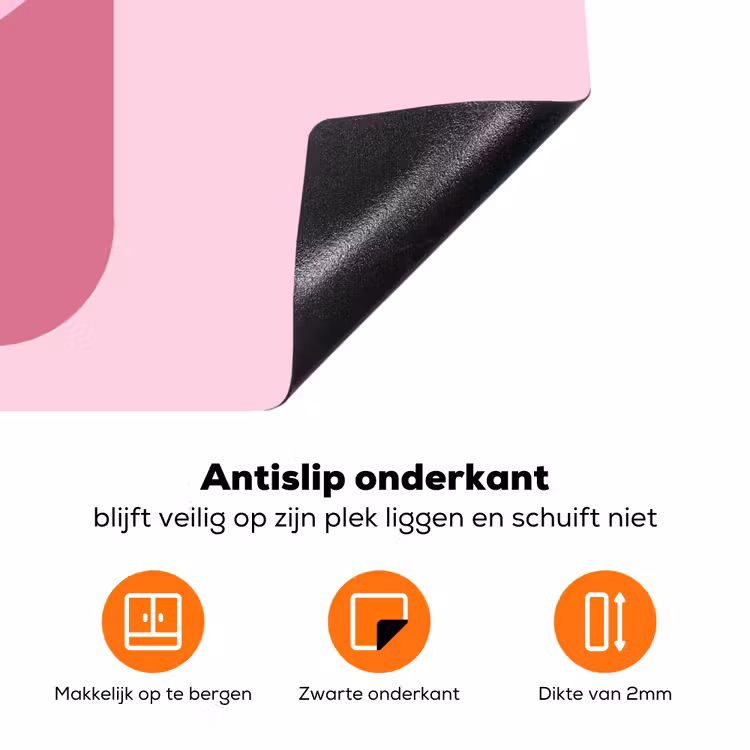 Abstract - Cirkels - Strepen - Modern - Roze Inductie beschermer vinyl 3mm klein -zzzzzzz-td-onderkant