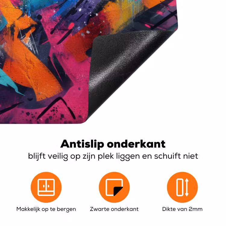 Abstract - Explosie - Neonkleuren Inductie beschermer vinyl 3mm klein -zzzzzzz-td-onderkant