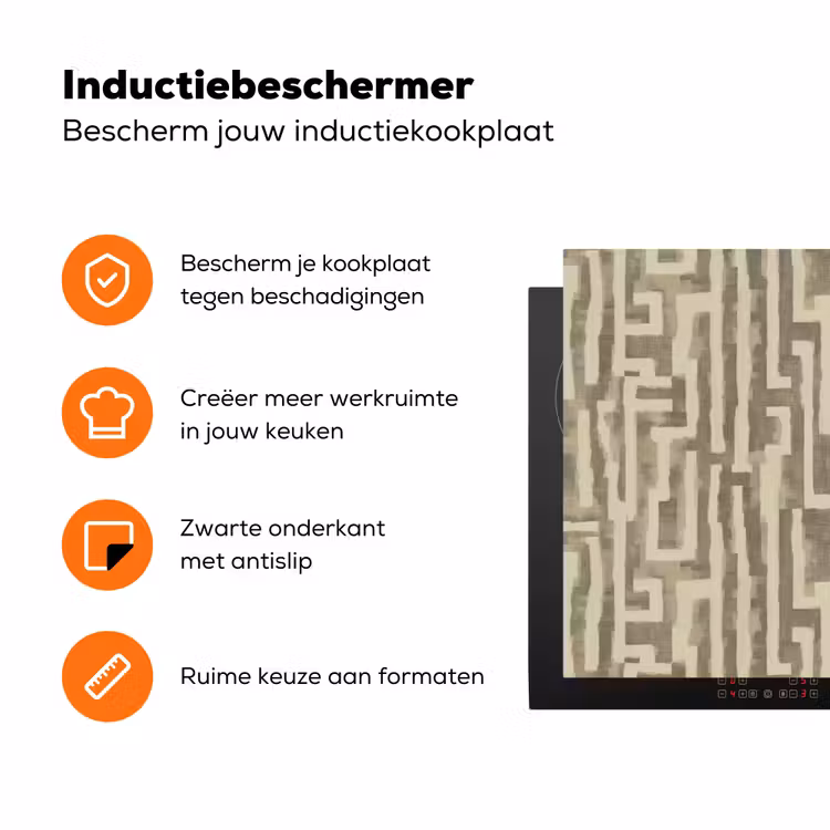 Abstract - Geometrisch - Groen Inductie beschermer vinyl 3mm klein 276 -zzzzzzz-td-ups