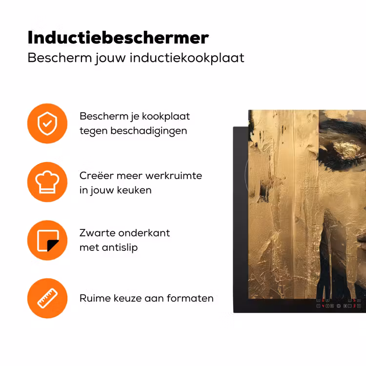 Abstract - Goud - Gezicht - Lippen Inductie beschermer vinyl 3mm klein -zzzzzzz-td-ups