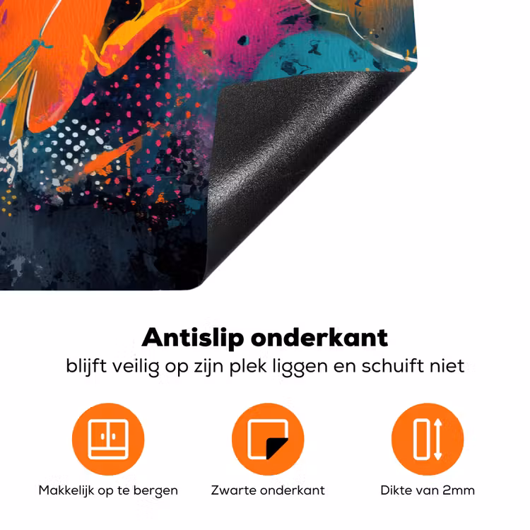 Abstract - Graffiti - Kleurrijk - Verfspatten Inductie beschermer vinyl 3mm klein -zzzzzzz-td-onderkant