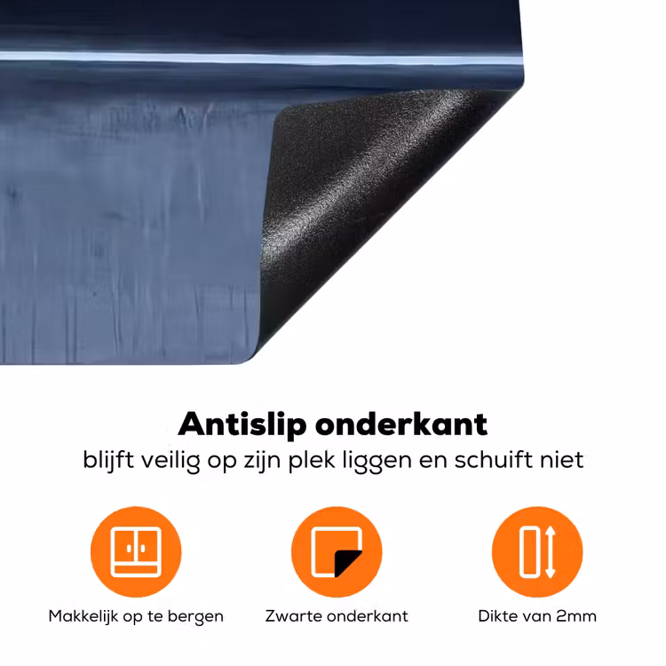 Abstract - Horizontale lijn - Minimalistisch - Donkerblauw - Kunst Inductie beschermer vinyl 3mm klein -zzzzzzz-td-onderkant