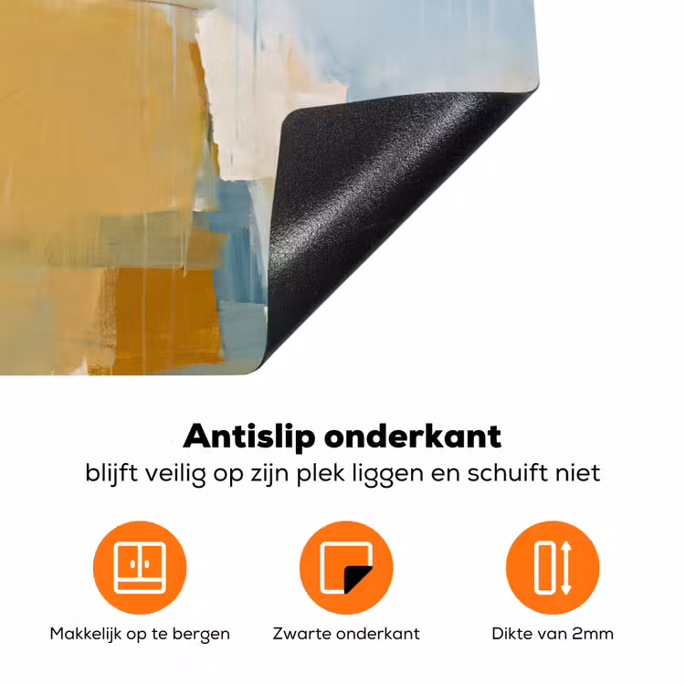 Abstract - Kleuren - Kunst - Modern - Blauw Inductie beschermer vinyl 3mm klein -zzzzzzz-td-onderkant