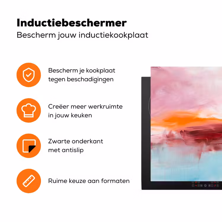 Abstract - Kleuren - Modern - Kunst - Roze Inductie beschermer vinyl 3mm klein -zzzzzzz-td-ups