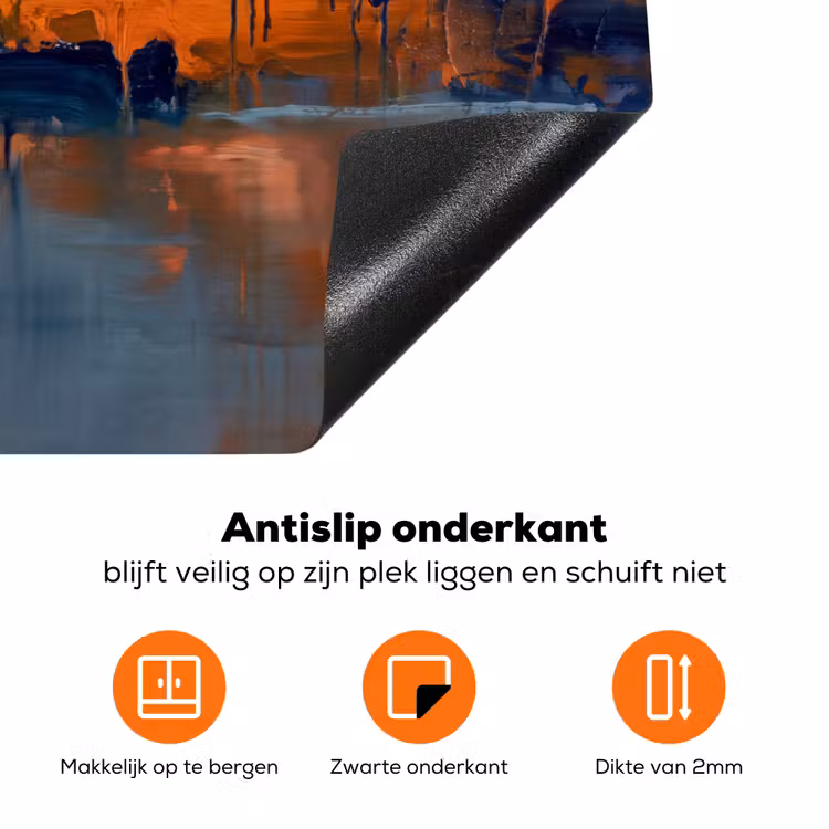 Abstract - Kleuren - Modern - Oranje - Grijs Inductie beschermer vinyl 3mm klein -zzzzzzz-td-onderkant