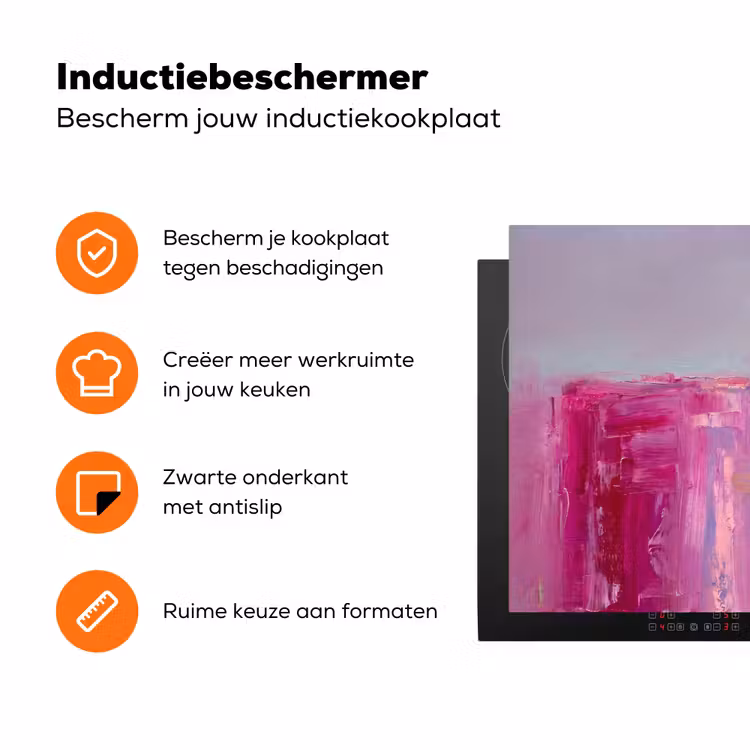 Abstract - Kleuren - Modern - Roze Inductie beschermer vinyl 3mm klein -zzzzzzz-td-ups