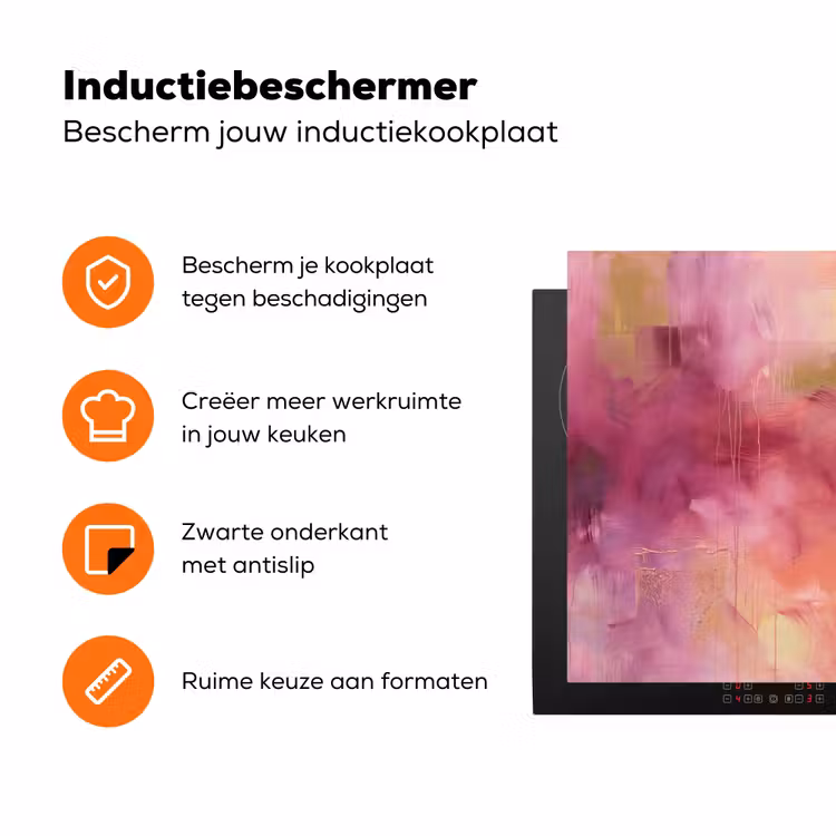 Abstract - Kleuren - Modern - Roze - Paars Inductie beschermer vinyl 3mm klein -zzzzzzz-td-ups