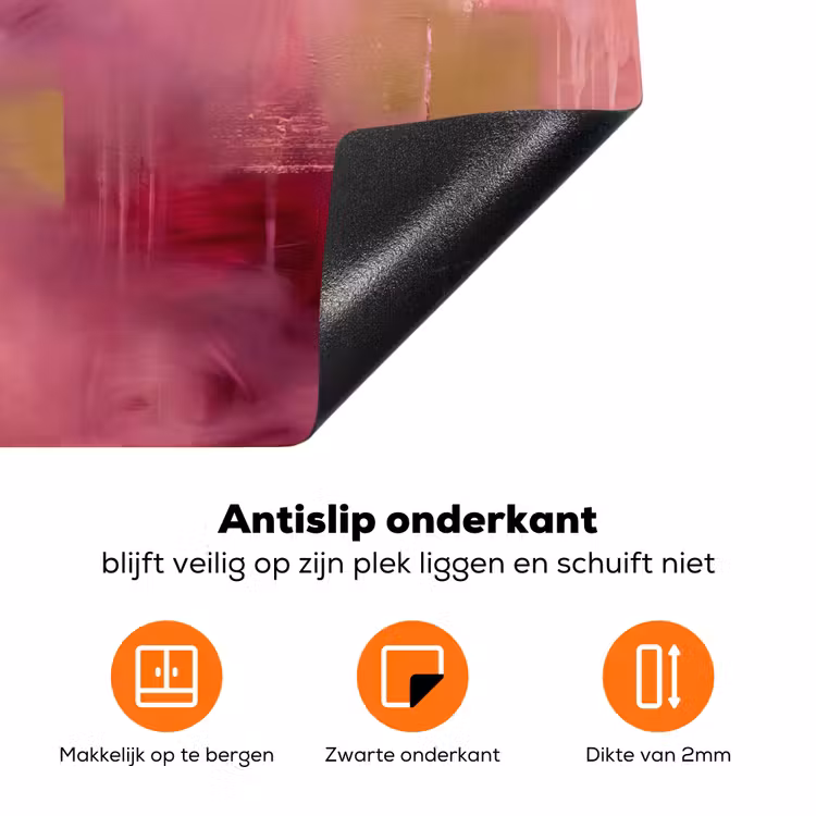 Abstract - Kleuren - Modern - Roze - Paars Inductie beschermer vinyl 3mm klein -zzzzzzz-td-onderkant
