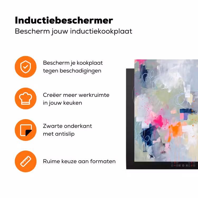 Abstract - Kleurrijk - Modern - Kunst Inductie beschermer vinyl 3mm klein -zzzzzzz-td-ups