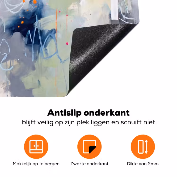 Abstract - Kleurrijk - Modern - Kunst Inductie beschermer vinyl 3mm klein -zzzzzzz-td-onderkant