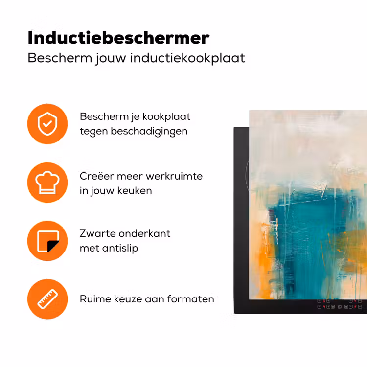 Abstract - Kleurrijk - Modern - Kunst - Oranje Inductie beschermer vinyl 3mm klein -zzzzzzz-td-ups