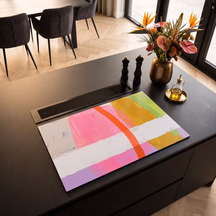 Abstract - Kleurrijk - Vormen - Modern - Kunst Inductie beschermer vinyl 3mm klein -sfeer5