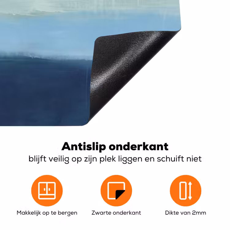 Abstract - Lagen - Rust - Modern - Blauw Inductie beschermer vinyl 3mm klein -zzzzzzz-td-onderkant