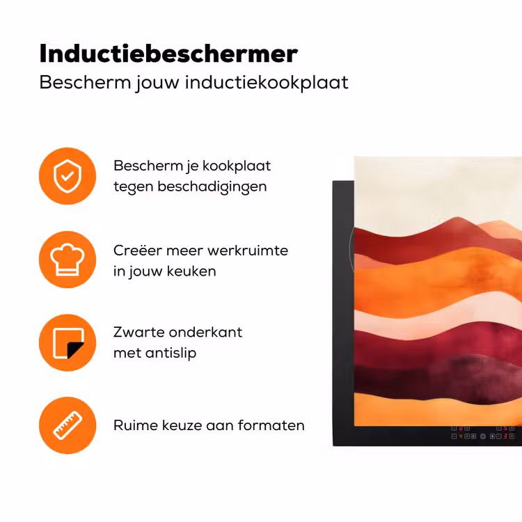 Abstract - Landschap - Golven Inductie beschermer vinyl 3mm klein -zzzzzzz-td-ups