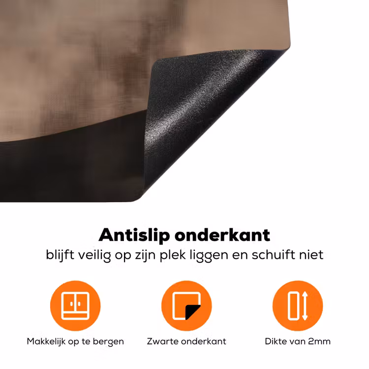 Abstract - Landschap - Golven - Crèmekleur Inductie beschermer vinyl 3mm klein -zzzzzzz-td-onderkant